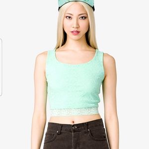 🌟10 for $30 Forever21 Mint Lace Crop Top